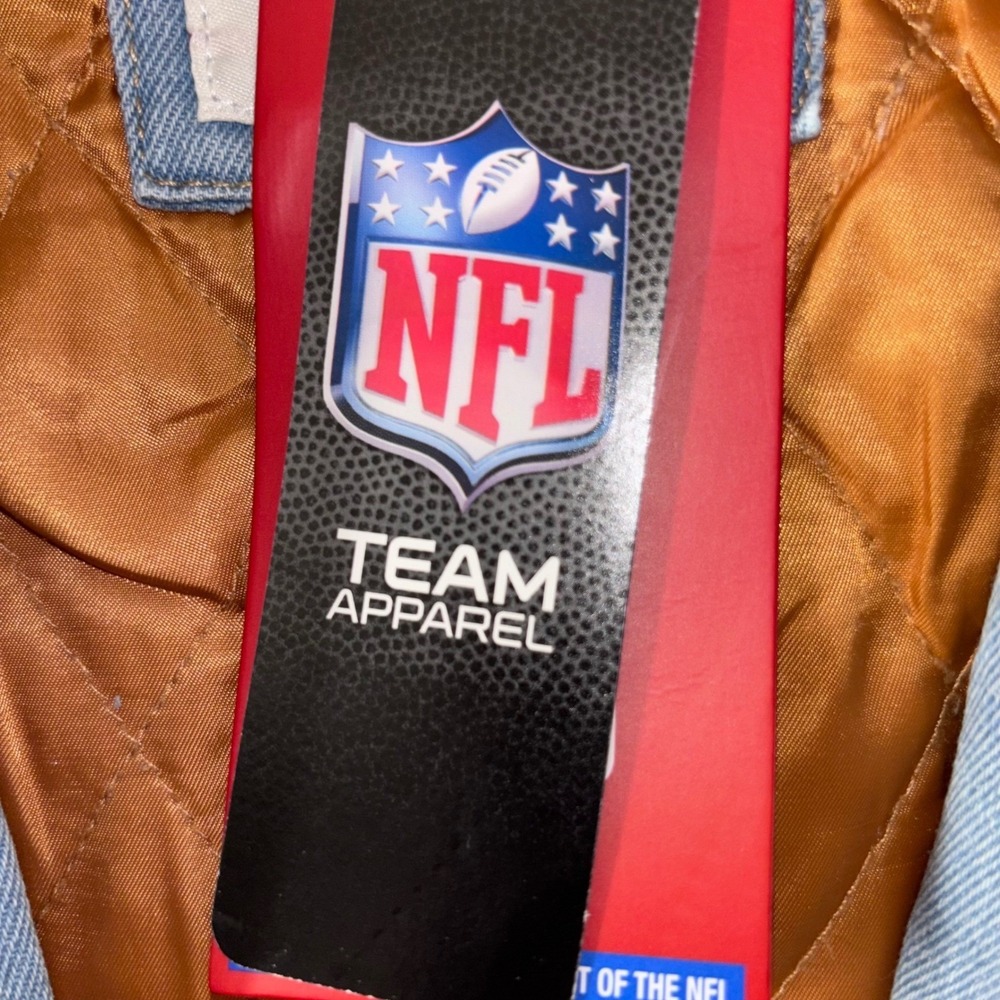 NWT NFL Philadelphia Eagles Blue Denim NFL Official Mens XL Heavy Hooded Jacket - Picture 5 of 8